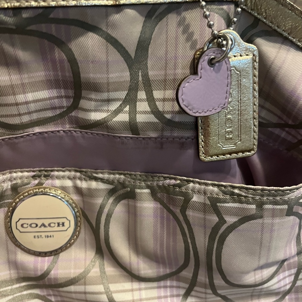 Coach Lavender and Silver Shoulder Bag
